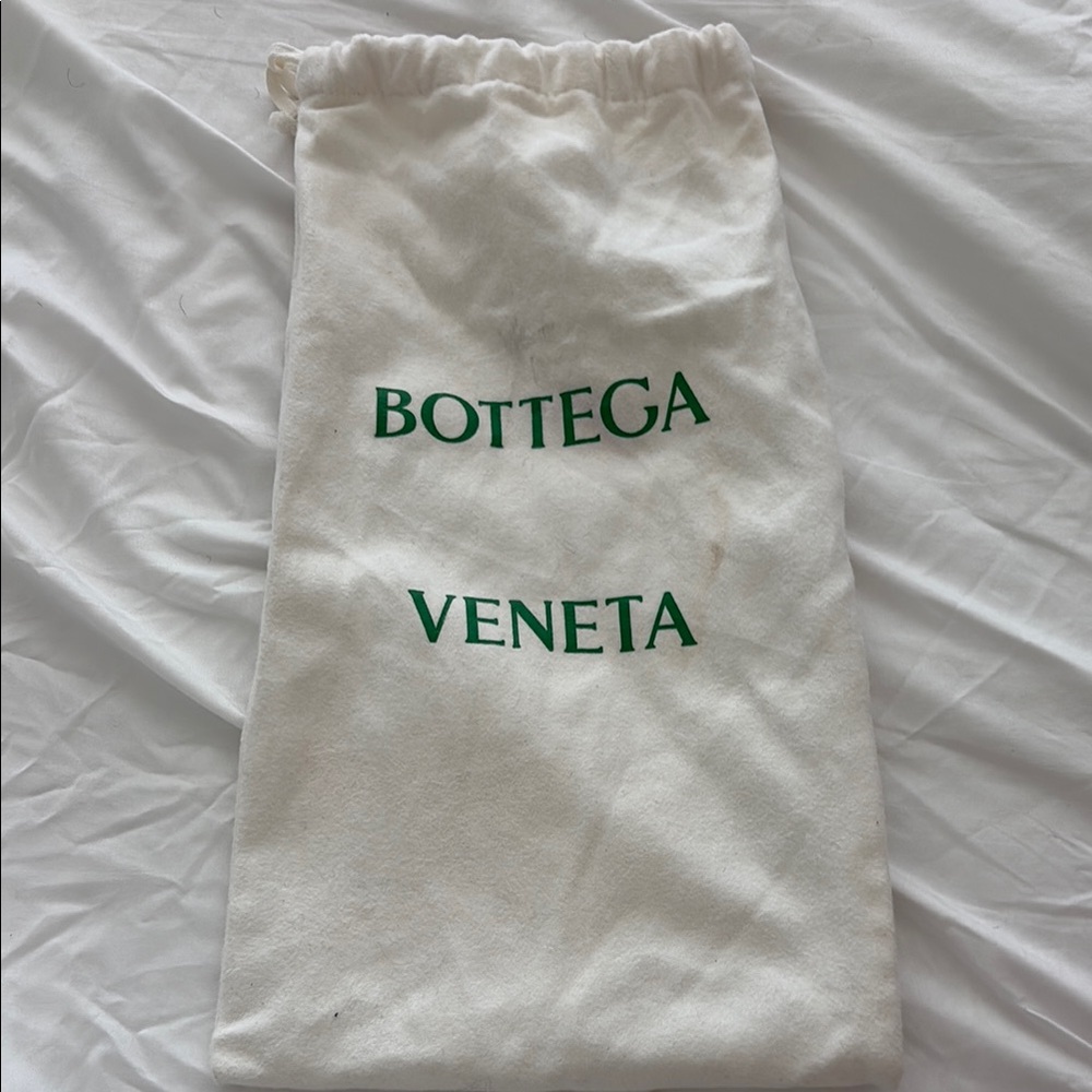 Bottega Veneta White Bag with Green Logo